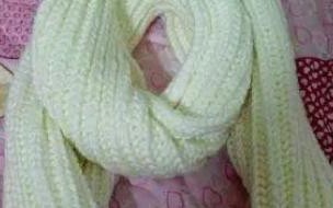 双面元宝围巾编织教程 竖条纹多色双元宝针围巾换线方法